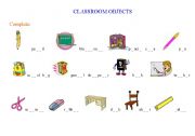 English Worksheet: CLASSROOM OBJECTS