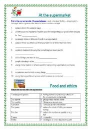 English Worksheet: Food and ethics (3 pages) 