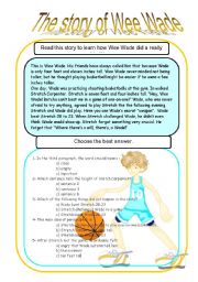 English Worksheet: Reading comprehension - The story of Wee Wade