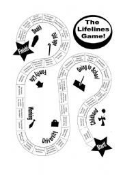 English Worksheet: The Lifelines Game