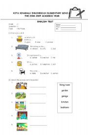 English worksheet: MY HOUSE