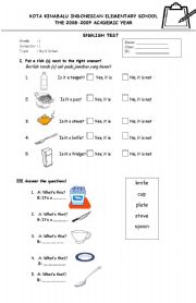 English Worksheet: Things in the kitchen