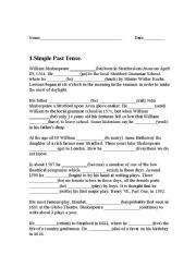 English worksheet: simple past tense