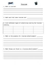 English Worksheet: Tourism & Advertisements 