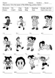 English Worksheet: Actions