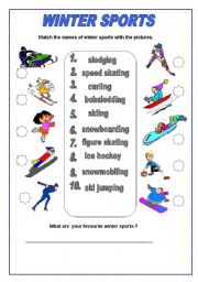 English Worksheet: Winter sports