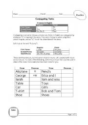 English Worksheet: Conjugating Verbs