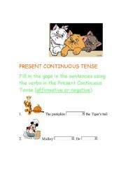 English Worksheet: present continuos tense
