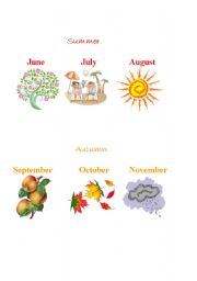 English Worksheet: Summer_Autumn_Months