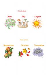 English worksheet: Summer_Autumn_Months