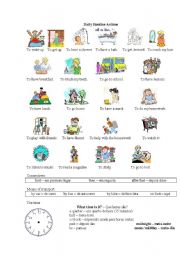 English Worksheet: Daily routines vocabulary