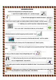 English Worksheet: reported speech