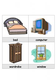 English Worksheet: Household Object Cards 1-16 of 96