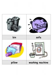 English Worksheet: Household Object Cards 17-32 of 96