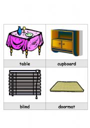 English Worksheet: Household Object Cards 49-64 of 96