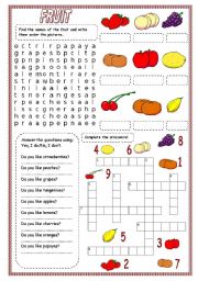 English Worksheet: FRUIT (1)