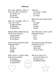 English worksheet: Animal quiz