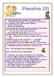 English Worksheet: PASSIVE VOICE 3 ( 2 PAGES )
