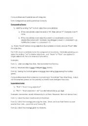 English worksheet: Comparatives and Superlatives with Irregulars and exercises