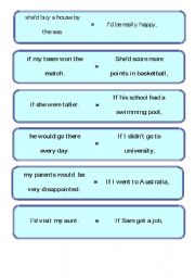 English worksheet: second conditional domino
