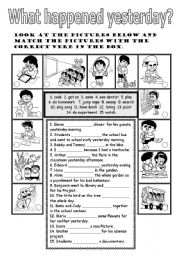 English Worksheet: simple past  tense