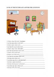 English Worksheet: room description