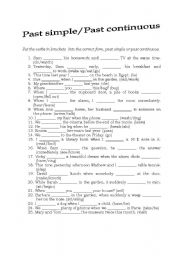 English Worksheet: Past tenses