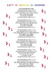 English Worksheet: OLD MACDONALD HAS A FARM