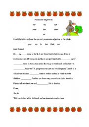 English worksheet: Possessive Adjectives