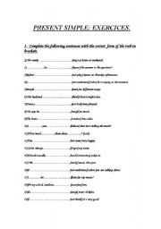 English worksheet: Present simple sheet