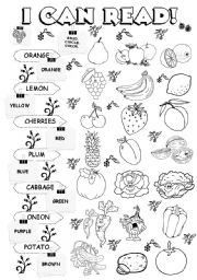 English Worksheet: I can read (4/5) - fruit & vegetables