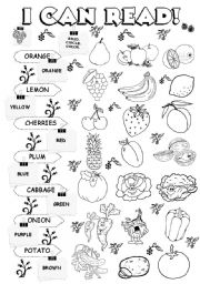 English Worksheet: I can read (4/5) - fruit & vegetables