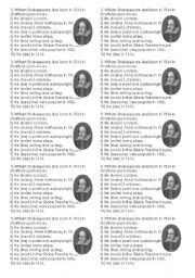 English Worksheet: William Shakespeares life + simple past