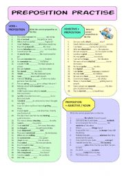 English Worksheet: Preposition Practise