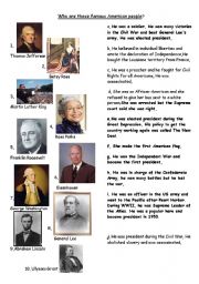 English Worksheet: Famous American people