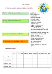 English worksheet: Seasons