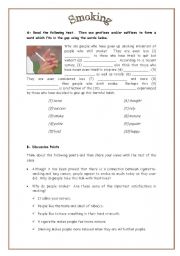 English Worksheet: Smoking