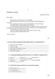 English worksheet: test