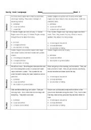 English worksheet: Text Organization