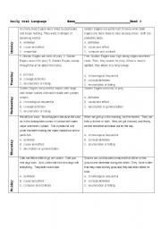 English Worksheet: Text Organization