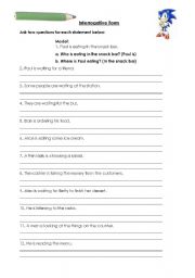 English Worksheet: Interrogative form
