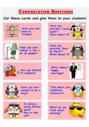 English Worksheet: Conversation Questions (2)