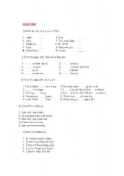 English Worksheet: Elementary Exercises