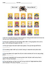 English Worksheet: Who is Who?