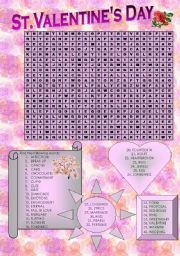 English Worksheet: St.Valentines Wordsearch 2009