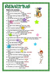 English Worksheet: Rewriting