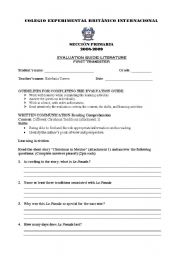 English Worksheet: LITERATURE EXAM