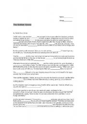 English worksheet: golden goose story 