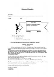 English Worksheet: Literature Worksheet