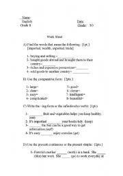 English worksheet: english sheet